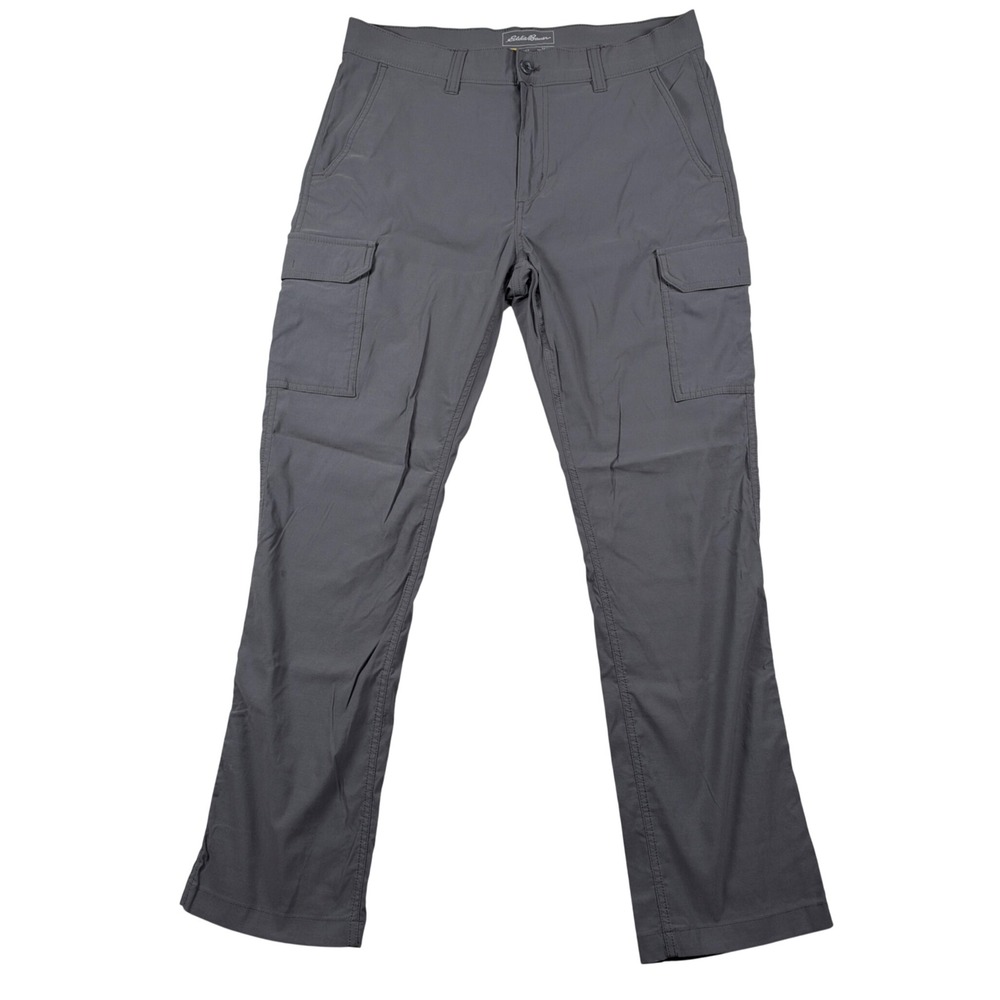 Eddie Bauer Cargo Pants Mens 34x32 Gray Travex Hiking Outdoor Nylon Stretch